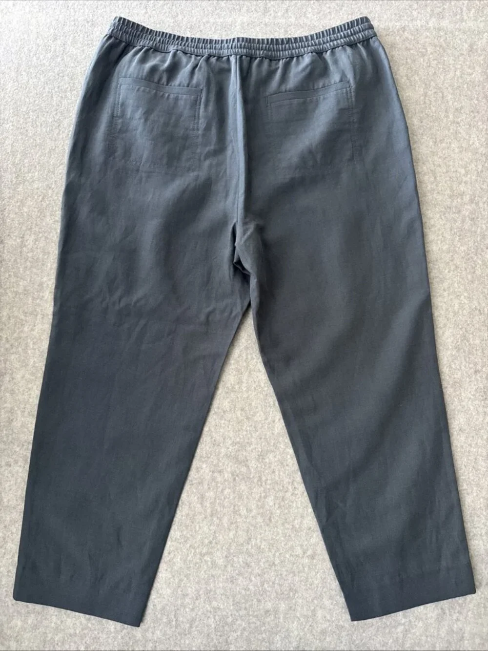 Banana Republic Tencel Linen Pants Womens Large Gray Slim Ankle Crop New